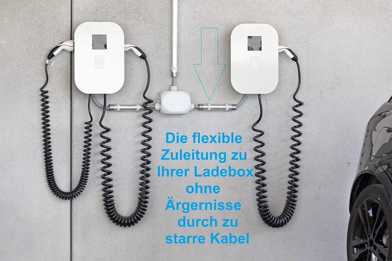 Flexibles YSLY-JB 5x10 mm² Verlegekabel grau für Wandladestation, E-Auto Ladebox Anschluss zur Lades