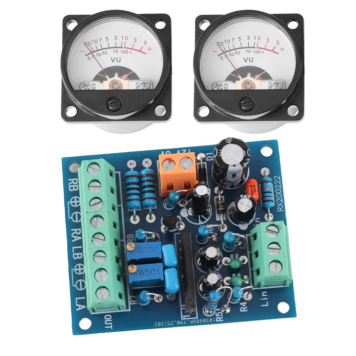 2 Stücke VU Meter Warme Rücklichtaufnahme + Audio Level Amp mit Treiberplatine