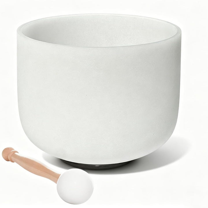 Kristall Klangschale 432hz F Note Herzchakra Frosted Quartz Crystal Singing Bowl 10 Zoll 10 inch 432
