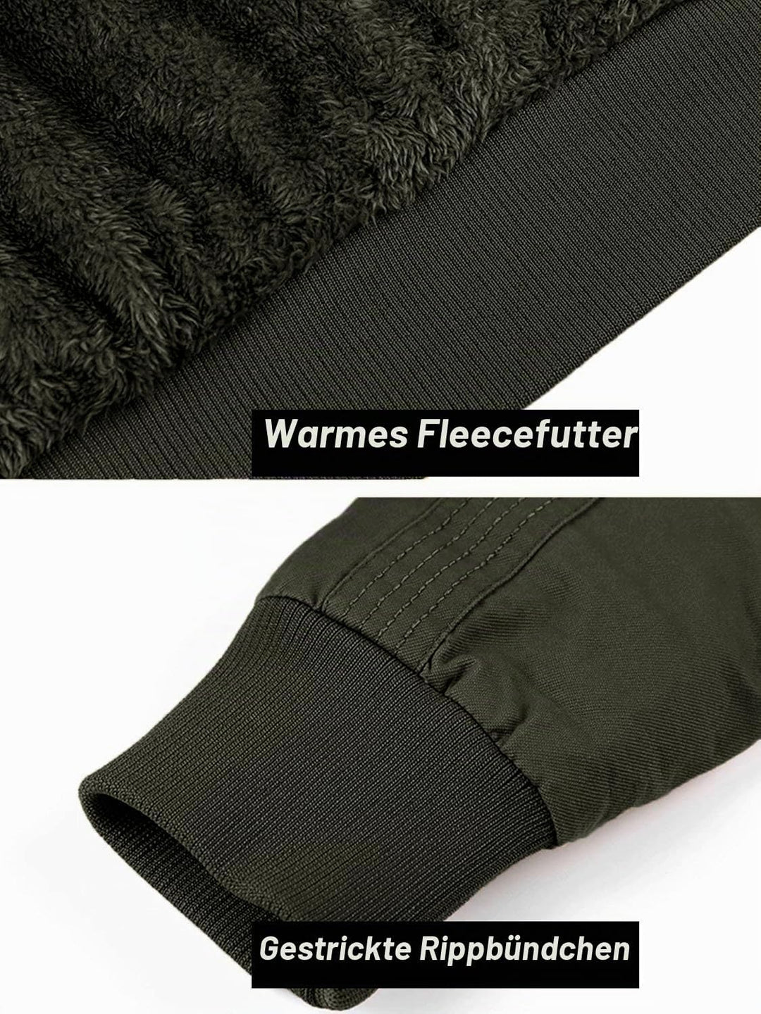 MAGCOMSEN Herren Warm Gefüttert Winterparka Cargo Army Jacke Fleece Casual Übergangsjacke Baumwolle