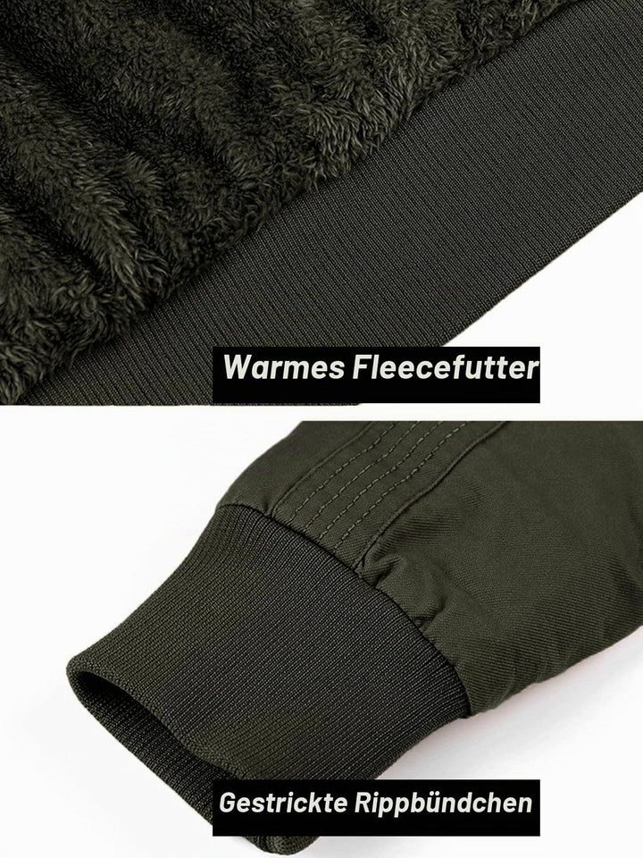 MAGCOMSEN Herren Warm Gefüttert Winterparka Cargo Army Jacke Fleece Casual Übergangsjacke Baumwolle