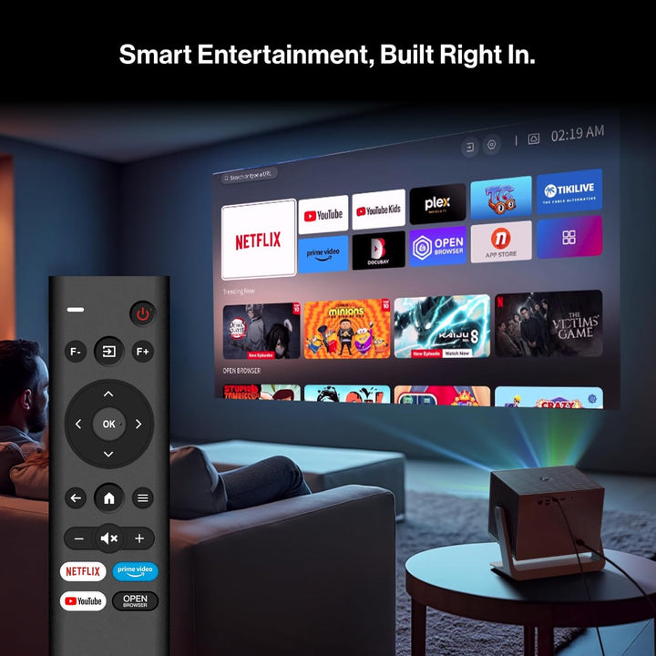 Cube 600 Projektor mit eingebautem Google TV, 1080P Tragbarer Projektor mit WiFi & Bluetooth, True 6