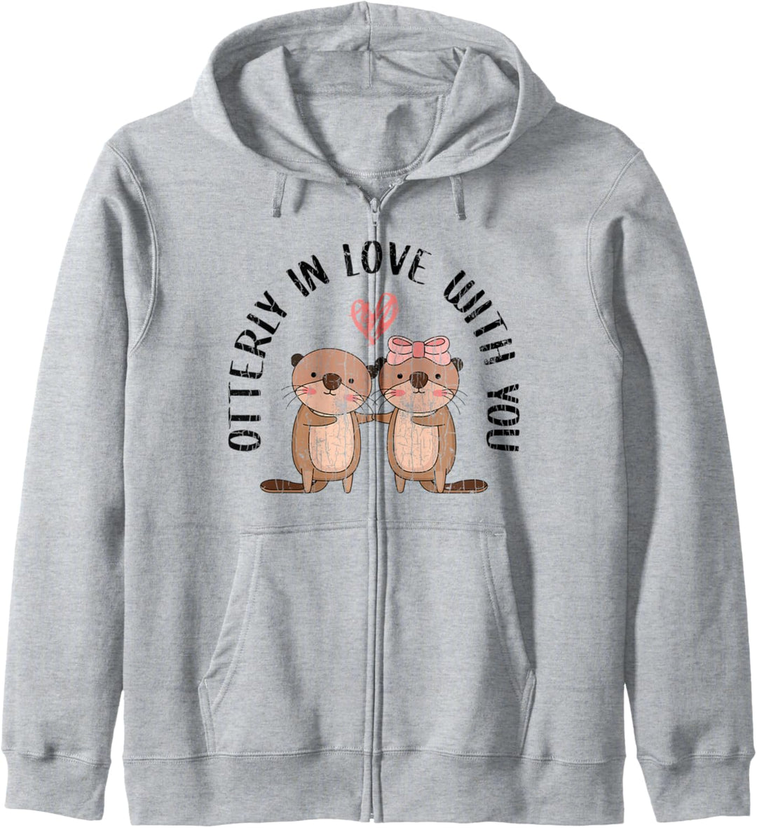 Lustiges Otter Design für ihn und sie zum Valentinstag Kapuzenjacke