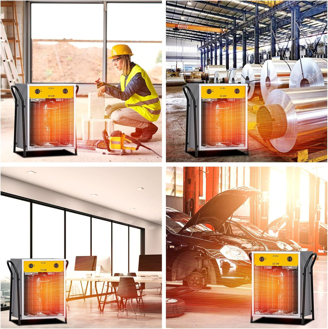 SIAL Heizgebläse 22000W - Elektroheizer Heizlüfter - Bauheizer Bautrockner - Industrielle Heizstrahl