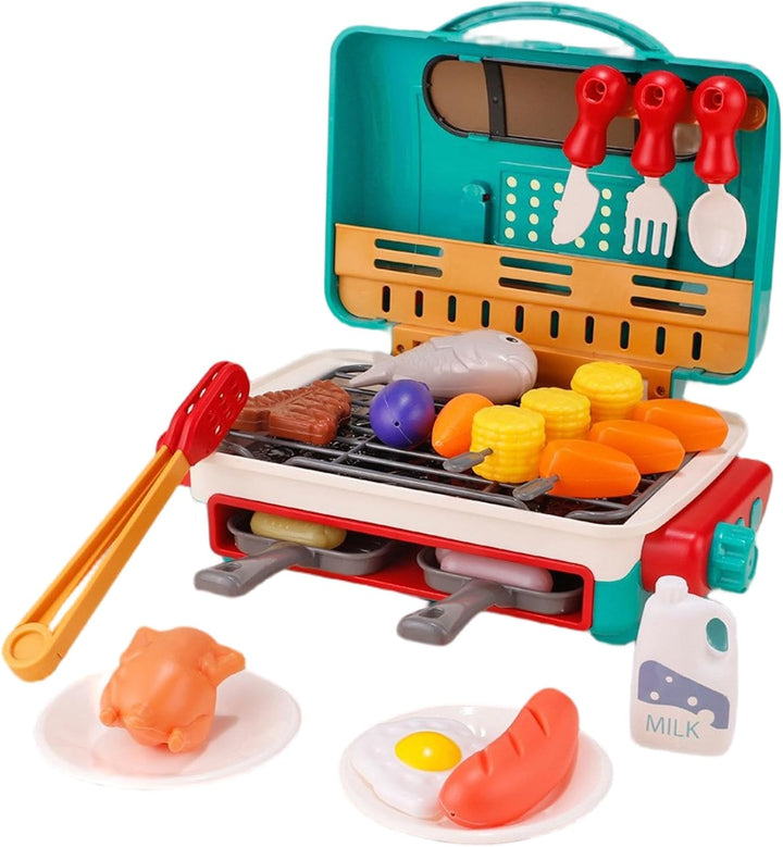 35 Teile/Satz Kinder BBQ Grill Spielset Simulierte farbwechselnde Lebensmittel Küche Spielzeug Set,