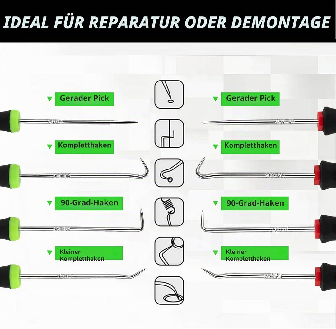Universal Nadel Haken Schaber Set O-Ring Dichtung Demontage Werkzeug, 8 Stück Präzisions Haken und P