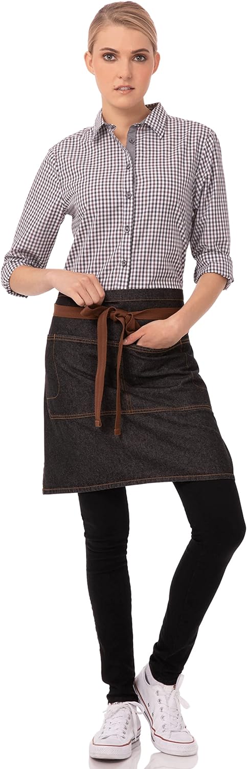 Chef Works Unisex Memphis Halbschürze Halbe Bistroschürze, Schwarze Bistro-Schürze, Einheitsgrösse S