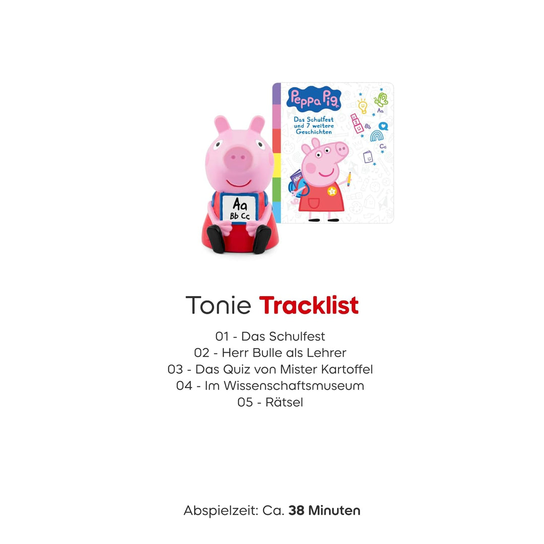 tonies Hörfigur für Toniebox, Peppa Pig - Das Schulfest und 7 weitere Geschichten, Hörspiel für Kind