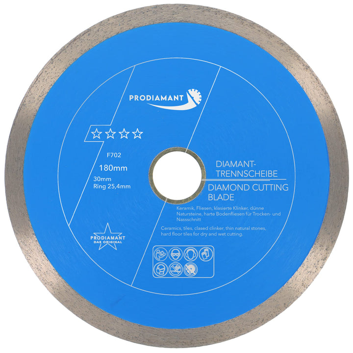 PRODIAMANT Profi Diamant-Trennscheibe PRORIM 180 mm x 30/25,4 mm kein ausbrechen bei glasierten Flie