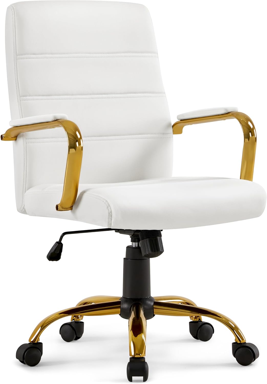 Yaheetech Bürostuhl ergonomischer Schreibtischstuhl, Drehstuhl mit Rollen, Bürohocker mit Armlehnen,