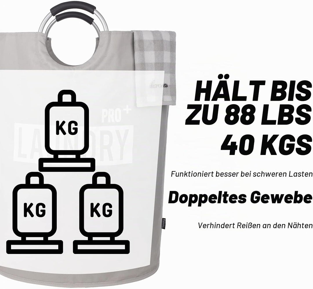 Caroeas 150L Grosser Wäschekorb (8 Farben), Wasserdichter Wäschebehälter, Wäschesammler mit gepolste