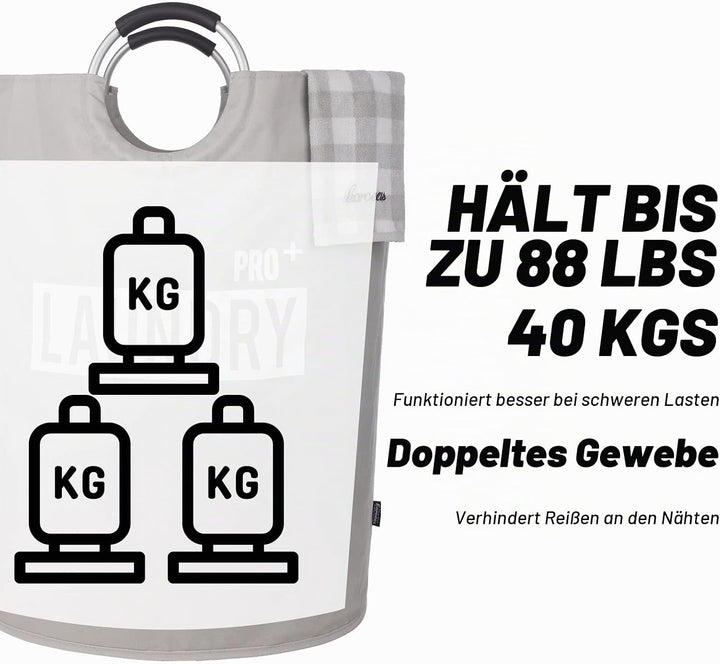Caroeas 150L Grosser Wäschekorb (8 Farben), Wasserdichter Wäschebehälter, Wäschesammler mit gepolste