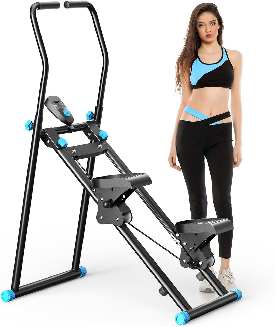 Tragbarer Cross-Training-Stepper, Einstellbarer Lenker, mit LCD-Bildschirm, tragende Kapazität 150 k