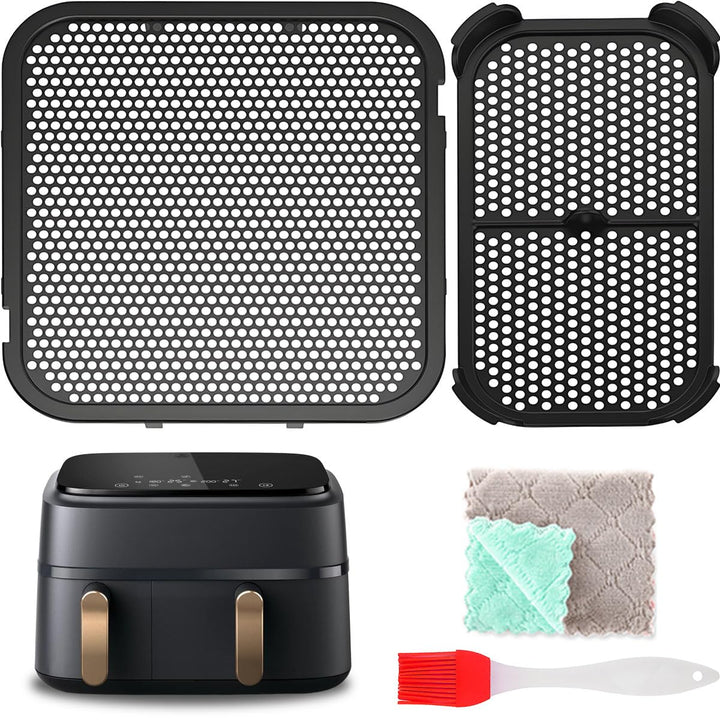 Spritzschutz Zubehörset für Philips Airfryer 3000 Doppelkorb, NA350 NA550 3L/6L Heissluftfritteuse E