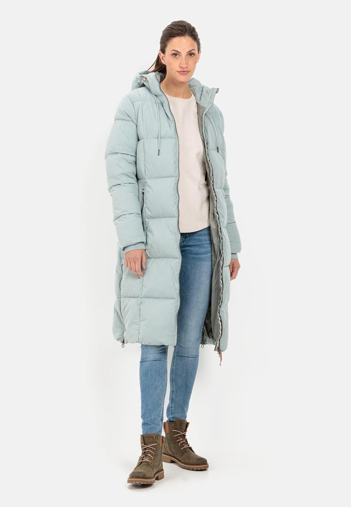 camel active Damen Steppmantel mit Kapuze 48 Grau, 48 Grau