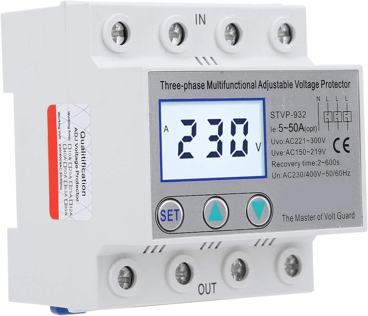 Überspannungsschutz Spannungsschutz 3-phase voltage LCD multifunction self-reset STVP-932 230 V/400