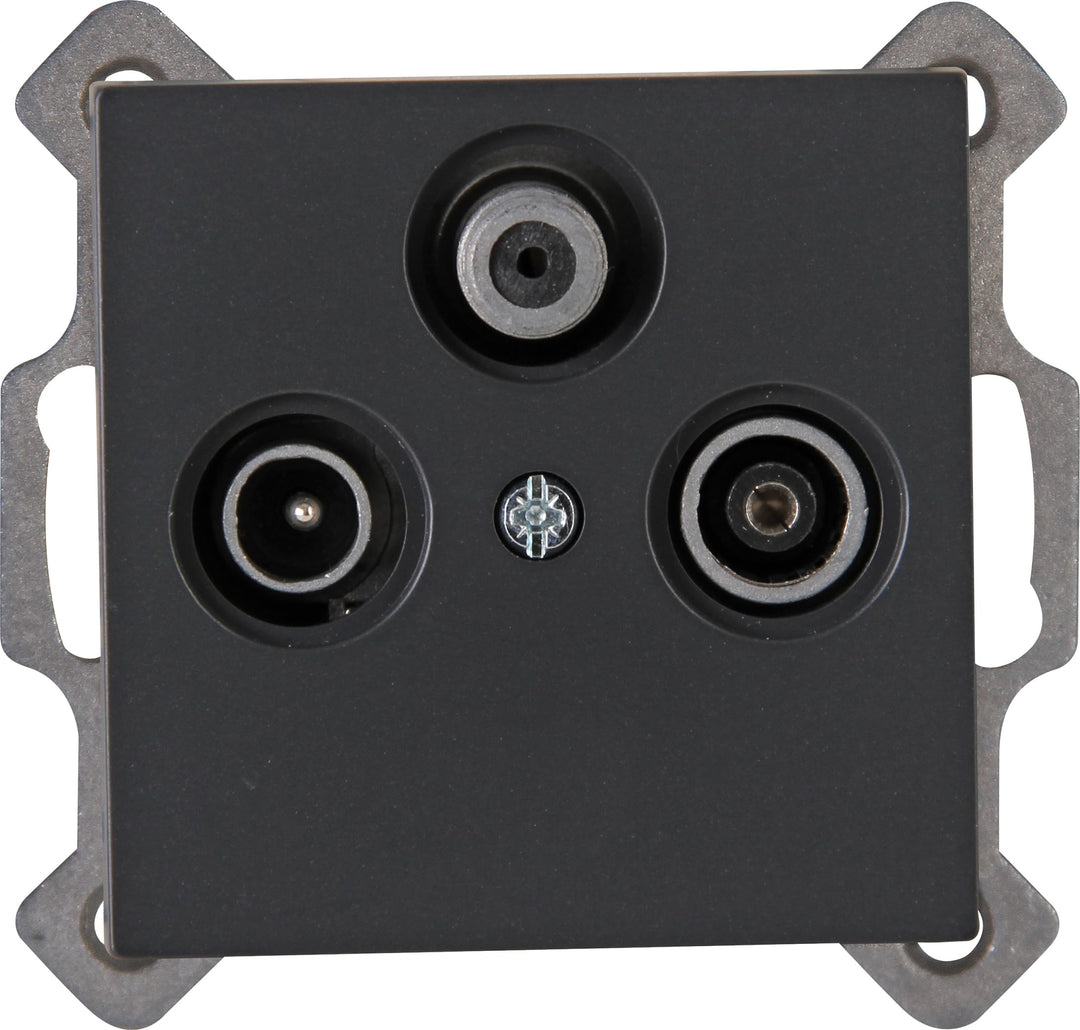 Kopp Antennensteckdose 3-Fach TV/RF/SAT Athenis anthrazit, 1 Stück, 941315083 anthrazit Anthrazit, a