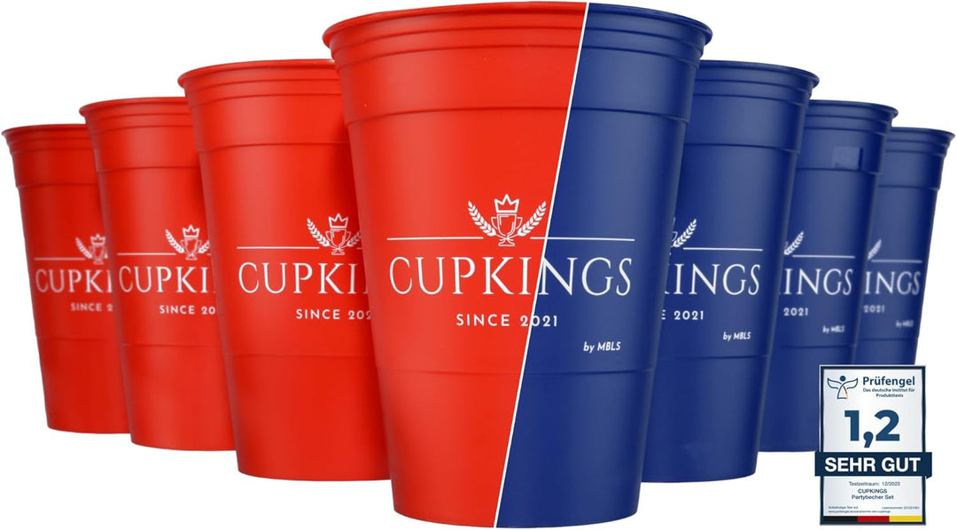 CUPKINGS Party Becher Set | 22 Hartplastik Becher Made in Germany | Festival Zubehör & Party Deko |