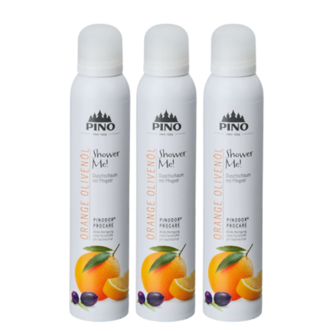 Pino Shower Me Duschschaum Orange Olivenöl 3 x 200 ml = 600 ml