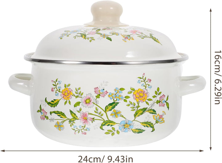 3 Stück Emaille Kochtöpfe Set Mit Deckel Retro Suppentöpfe Für Instantnudeln Suppe Und Milch Flacher