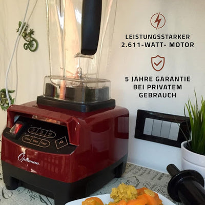 Hochleistungsmixer Optimum 9200A, 2611 Watt, 3.5PS, 6 Edelstahlklingen, 48000 U/min, 2L BPA-freier B