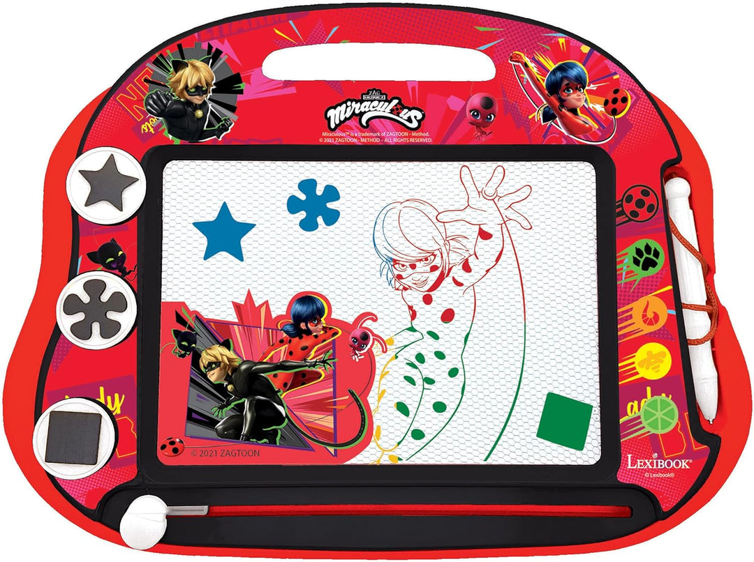 Lexibook, Miraculous Ladybug Cat Noir, Magische magnetische Helfer auf Vier Pfoten Zeichentafel, Mag