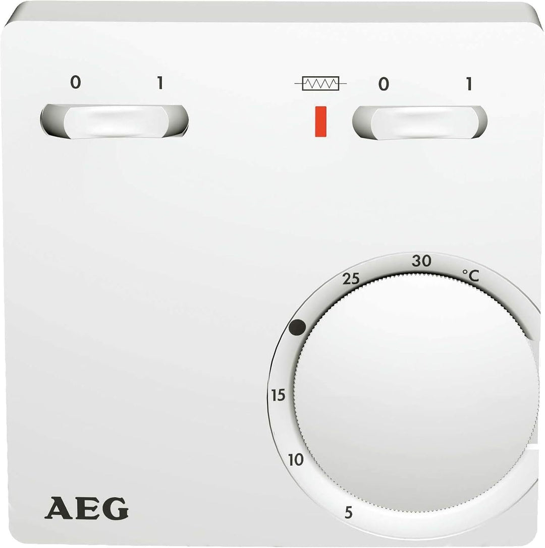 AEG Temperatur-Regler RT 602 SN SZ, 2-Punkt, Aufputz, Temperatureinstellung von 5-30 °C, Reinweiss,