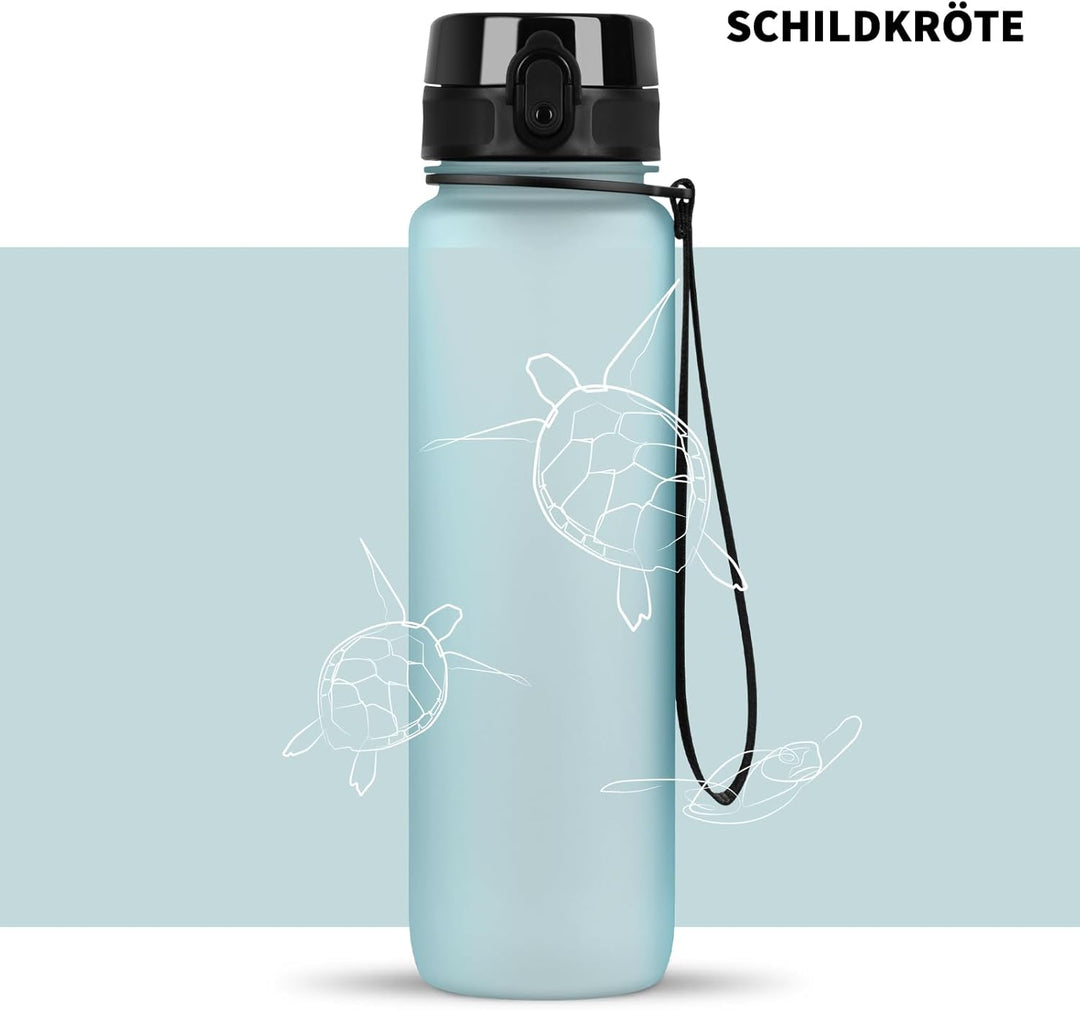 720°DGREE Trinkflasche 1l mit Motiv “uberBottle“ +Sieb - Auslaufsicher, Leicht, BPA-Frei, Bruchsiche
