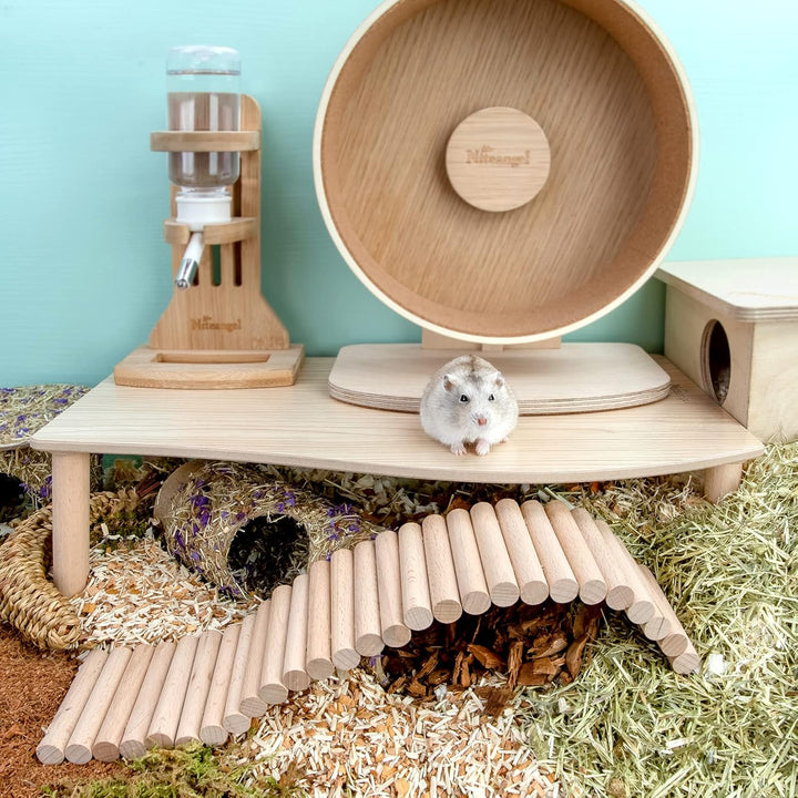 Niteangel Hamster Spielpodest aus Holz für Zwerghamster, Syrische Hamster, Gerbils, Mäuse, Degus ode