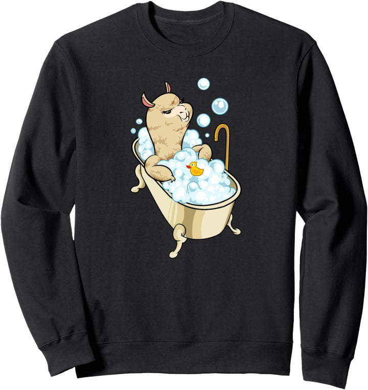 Lama nimmt Bad in der Badewanne Sweatshirt