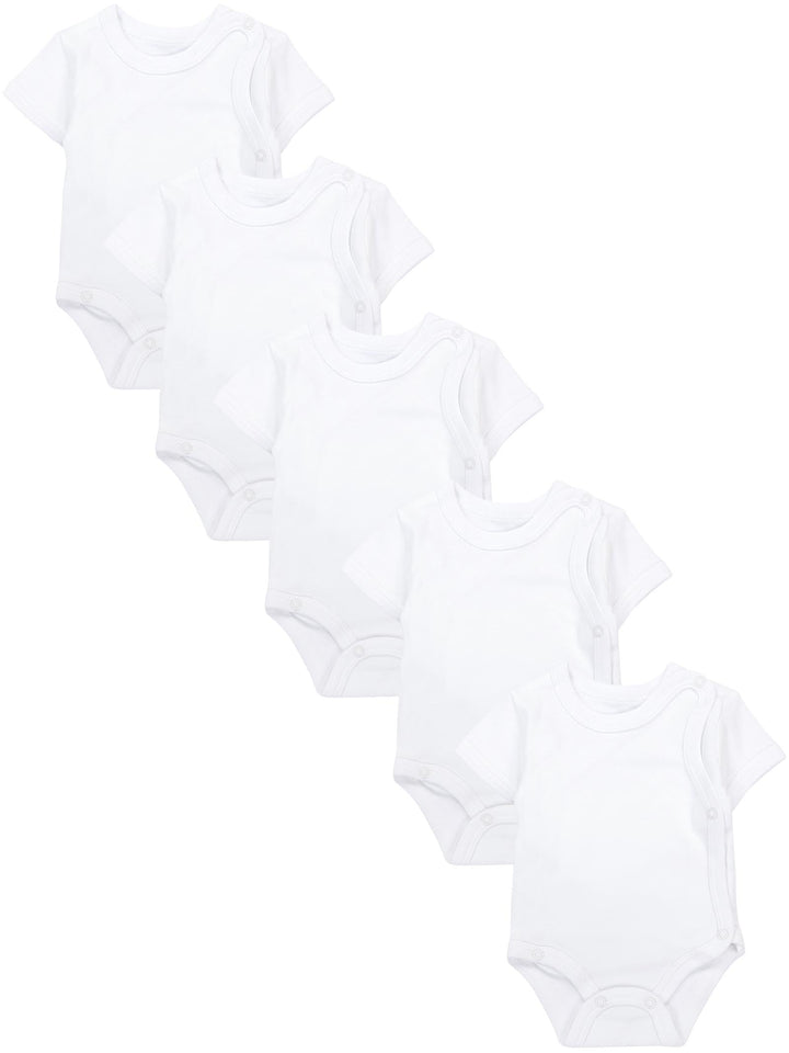 TupTam Baby Body Kurzarm 5er Pack – Wickelbody Body Baby aus Baumwolle für Jungen und Mädchen 50 Wei