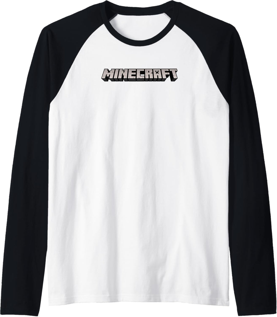 Minecraft Logo weiss Raglan
