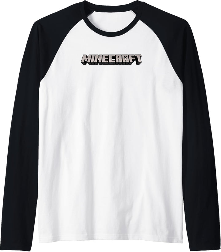 Minecraft Logo weiss Raglan