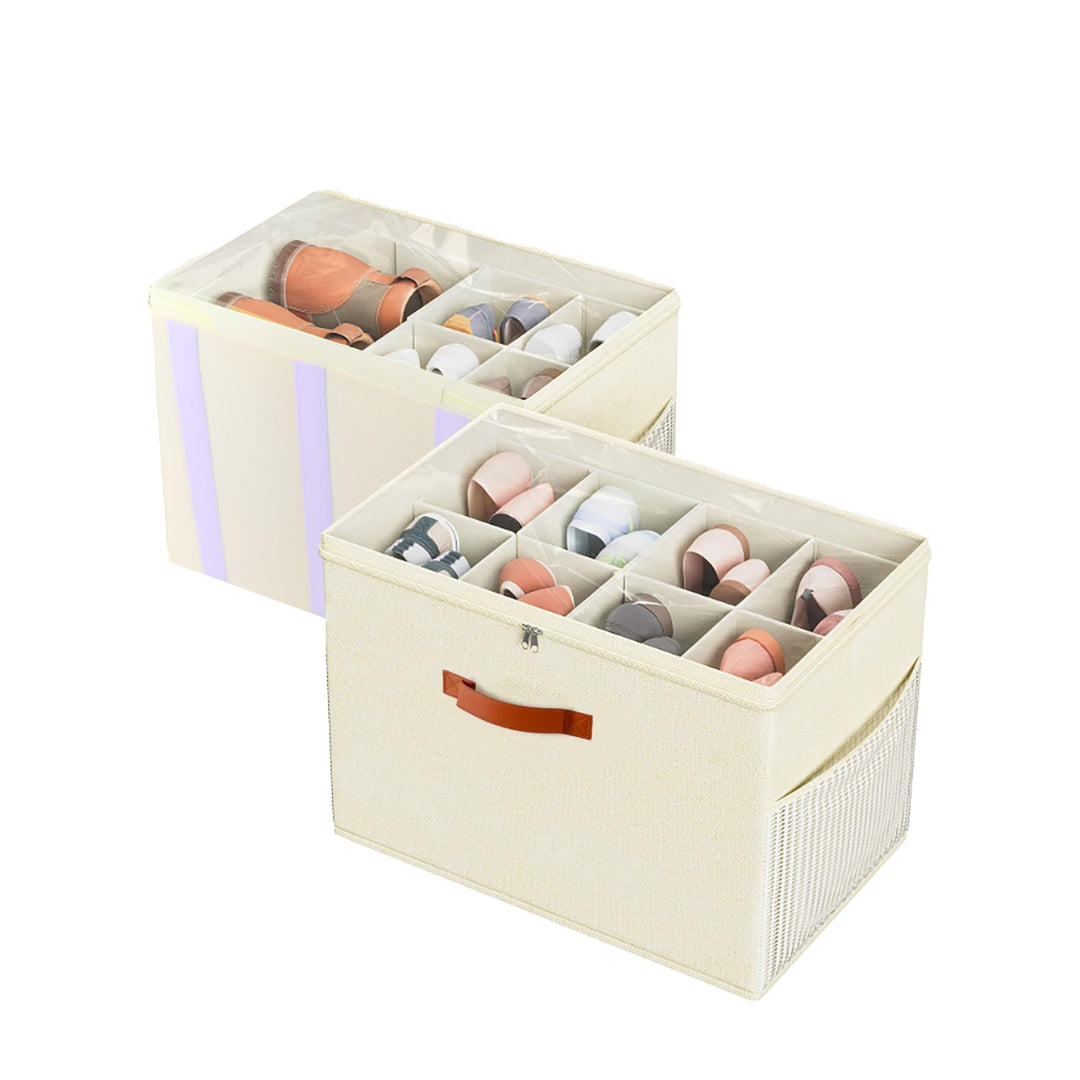 Verstellbare Schuh-Aufbewahrungsbox mit transparenter Oberseite, faltbarer Schuh-Organizer mit Trenn
