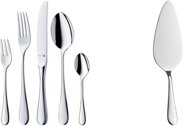 WMF Kent Plus Edelstahl Besteck Set 6 Personen, 30 teilig & Kent Plus Tortenheber Edelstahl 23,3 cm,
