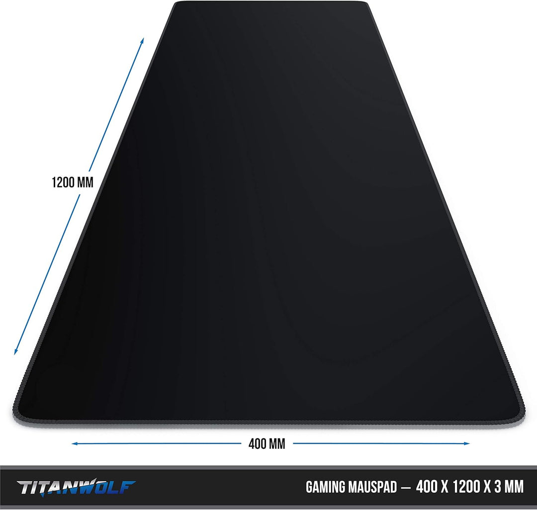 TITANWOLF - Übergrösse Mauspad Gaming 1200x400mm - XXXL Mousepad gross Motiv - Tischunterlage Large