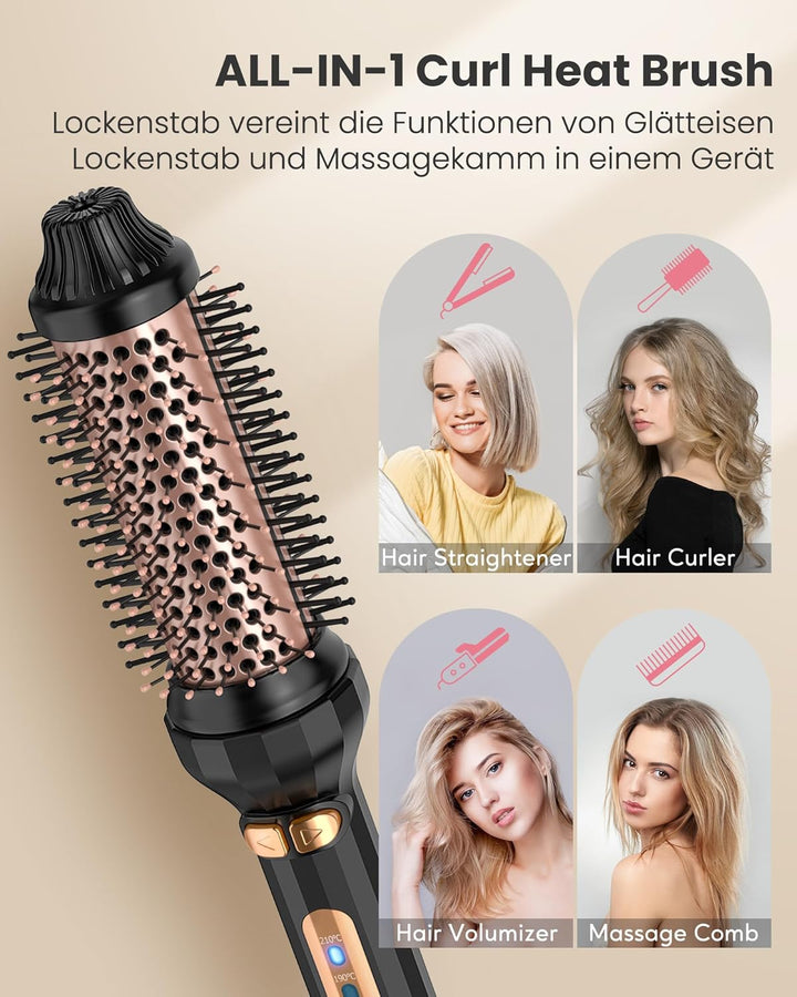 Thermal Brush, Haarpflege Thermobürste, Multifunktionaler Hairstyler, 40 mm automatischer Lockenstab