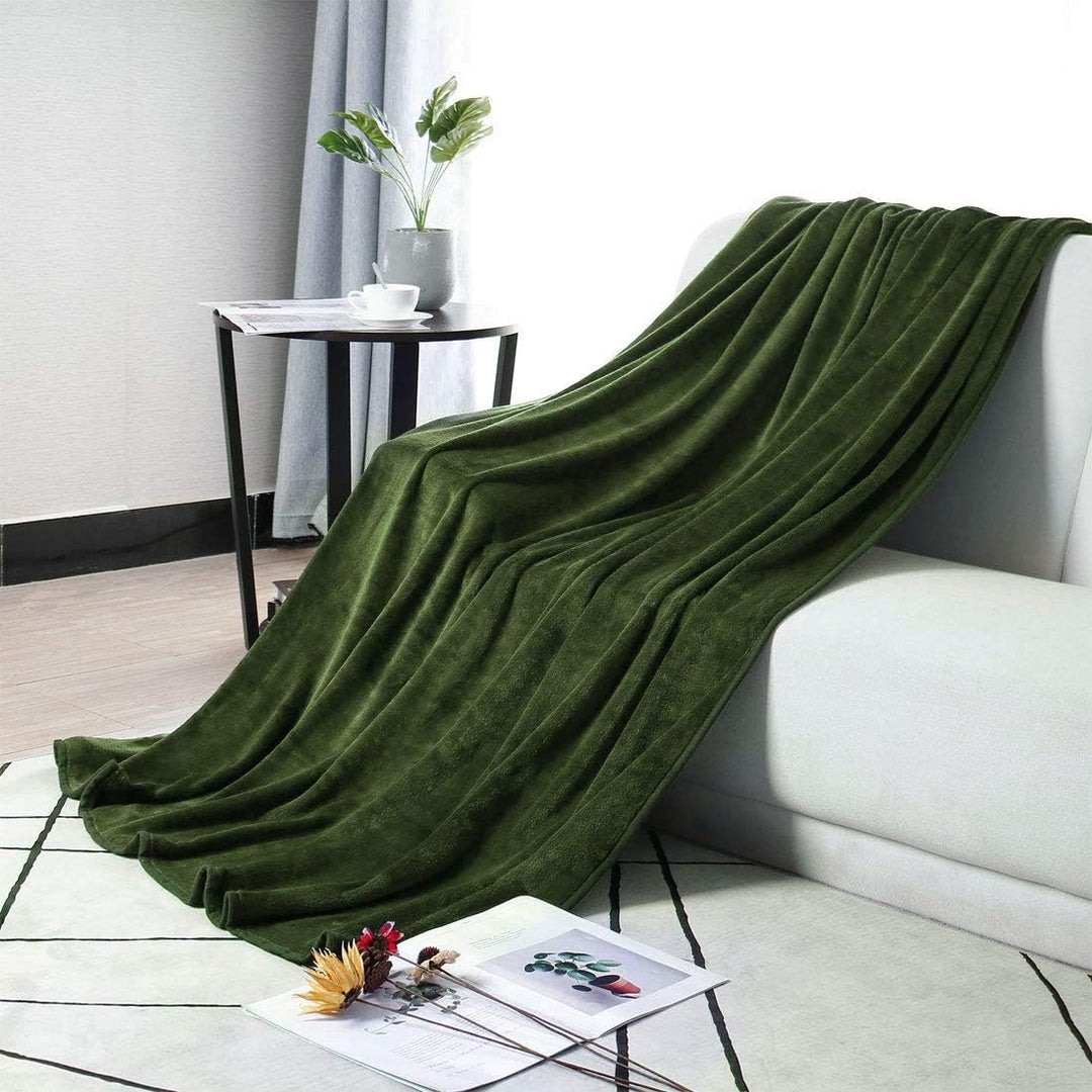 PiccoCasa Kuscheldecke Tagesdecke Fleecedecke mit Rand Microfaser Decke Weiche Warme Leichte Decke 3