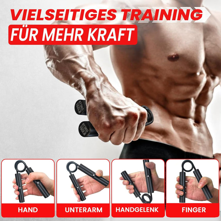 Griffkraft Trainer 4er Set 22,5-90 kg Metall Handtrainer Fingertrainer Unterarmtrainer mit 8x Schaum