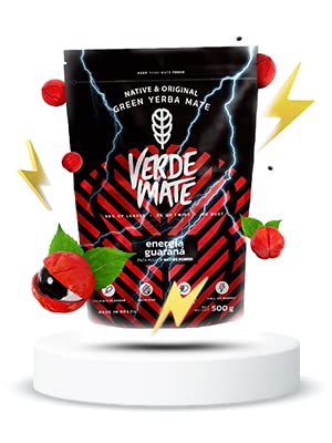 Mate Tee Set Verde Mate Energia Guarana & Raspberry 1kg - Yerba Mate aus Brasilien – 5mm Grobe Blätt