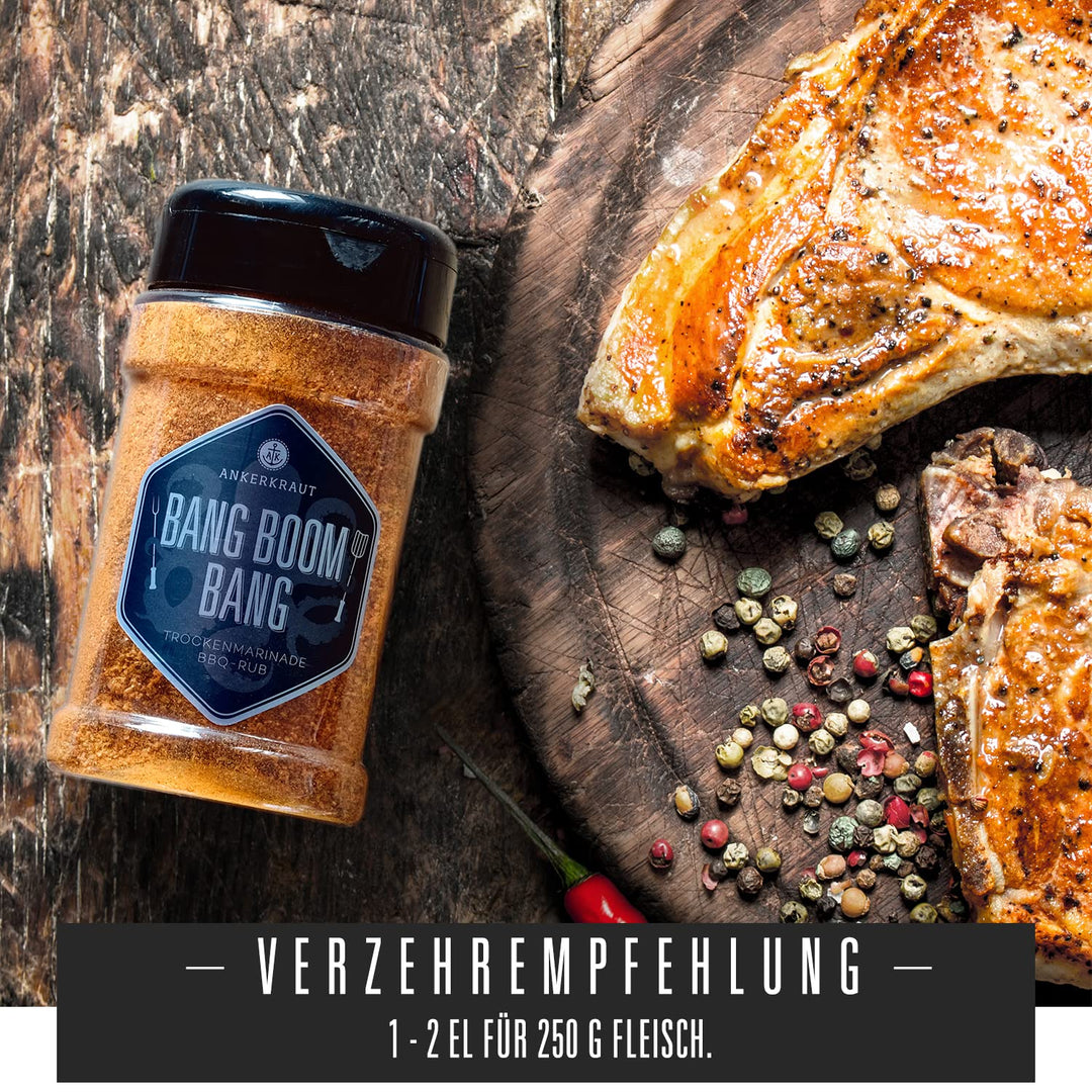Ankerkraut Bang Boom Bang, 750g im XXL-Beutel, scharfer BBQ-Rub Gewürz-Mischung für alle die gar nic
