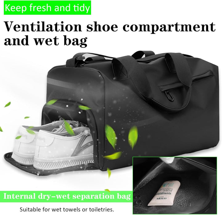 Sporttasche mit Schuhfach & Nassfach, Wasserdicht Gym Tasche, Trainingstasche, Sporttasche Herren, G