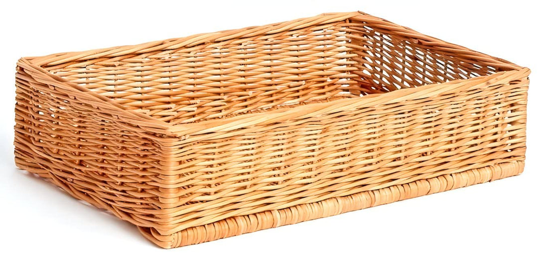 Brotkorb Weidenkorb geflochten 40x30x10 cm – Brötchenkorb Präsentationskorb für Bäckerei, Bäckereiko