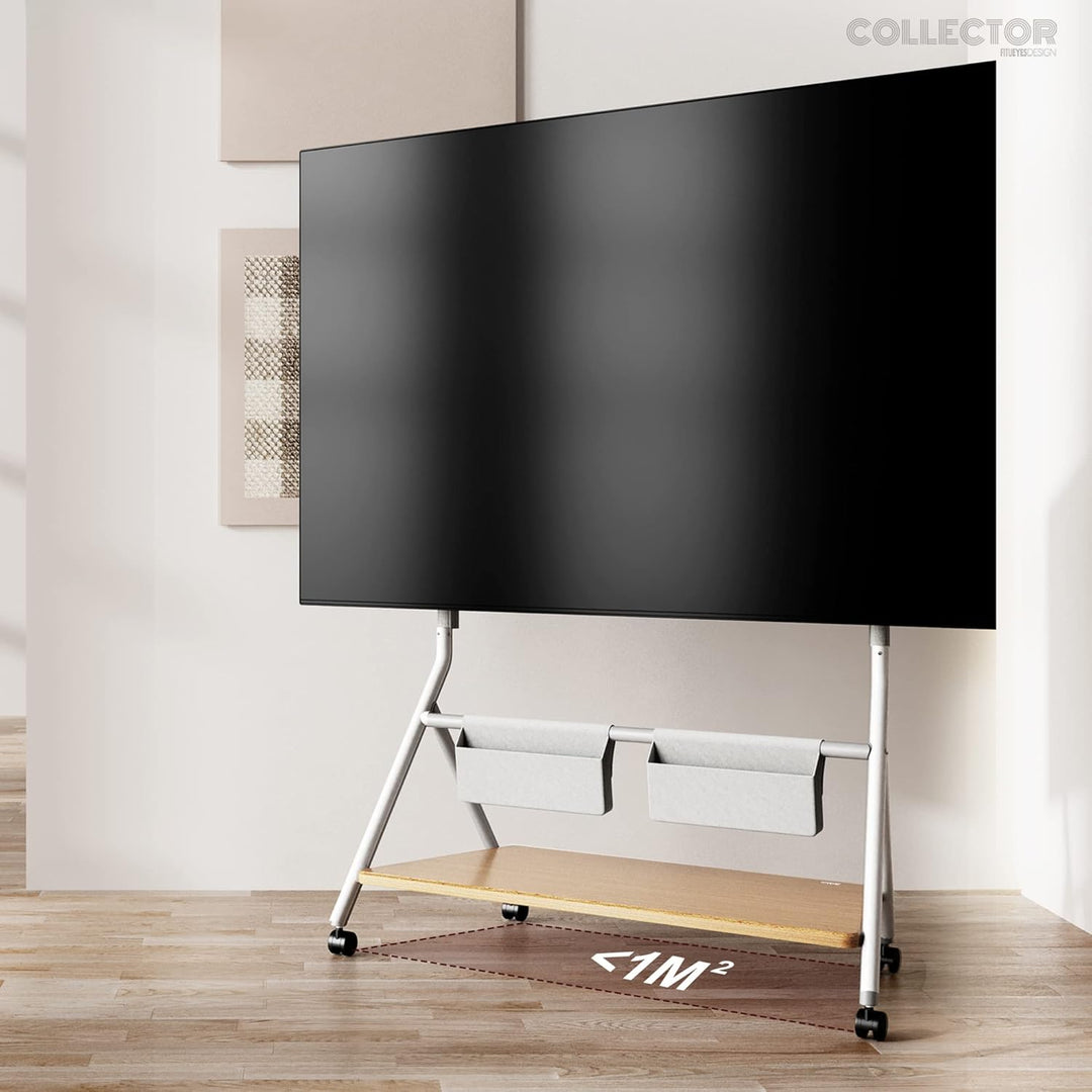 FITUEYES Design Mobiler TV Ständer Rollbar, TV Stand für 65 70 75 80 85 88 Zoll Fernseher bis 55kg,