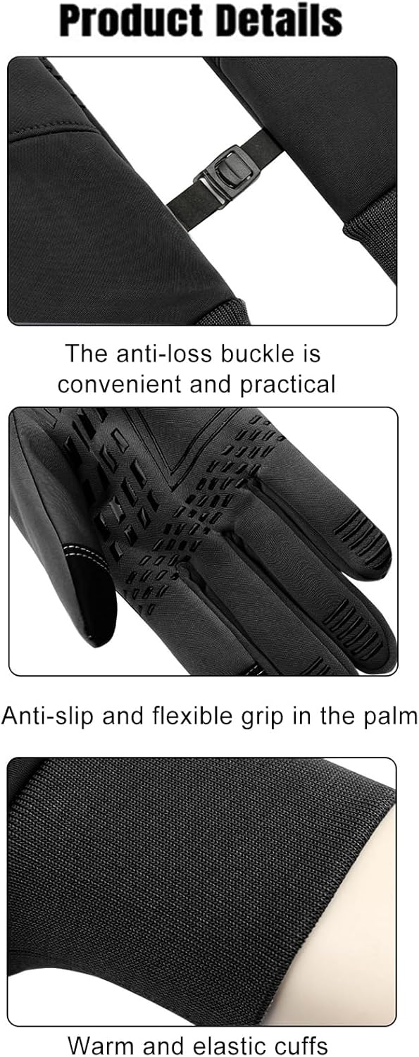 USB-Handschuhe Beheizbar, Touchscreen Winter Handwärmer mit Wärmefunktion, wasserdichte Handschuhe f