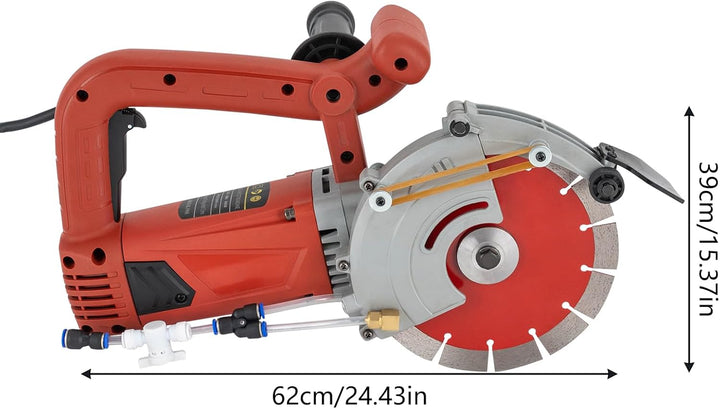 Mauernutfräse 4800W mit Wasserpumpe 71mm Schnitttiefe 190mm Rot | 4800W Kupfermotor, staubarmes Nass