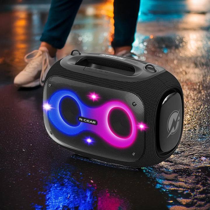 N-Gear NRG 600 Bluetooth Lautsprecher Musikbox - Partybox Bluetooth und Karaoke Maschine mit 2 Mikro