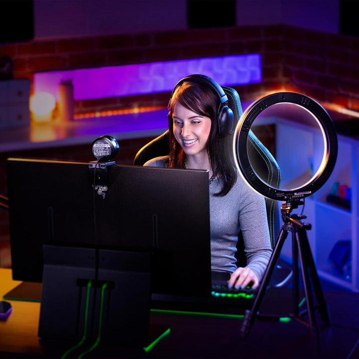 Razer Ring Light - 12-Zoll-USB-LED-Ringleuchte mit Stativ für PC + Mobile Streaming (Anpassbares Lic