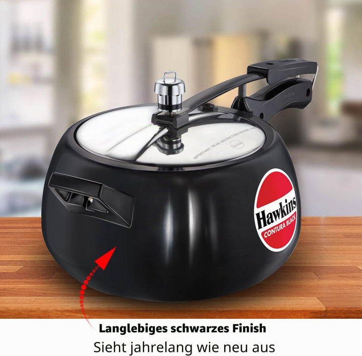 Hawkins CB50 Schnellkochtopf, harteloxiert, 5 l, Schwarz 5 Liter, 5 Liter