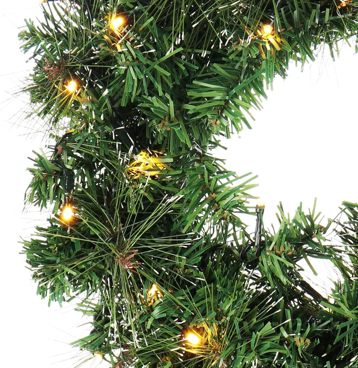 COM-FOUR® LED Türkranz Weihnachten - Adventskranz mit LED-Beleuchtung - tolle Weihnachtsdeko - 30 wa